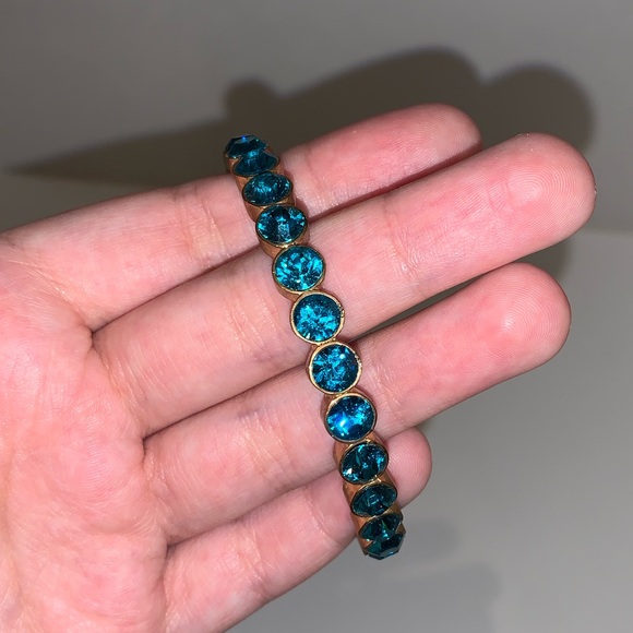 Single Blue Diamond Bangle - Picture 3 of 4